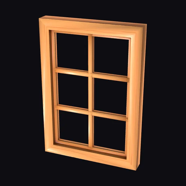 Wooden Six Pane Window