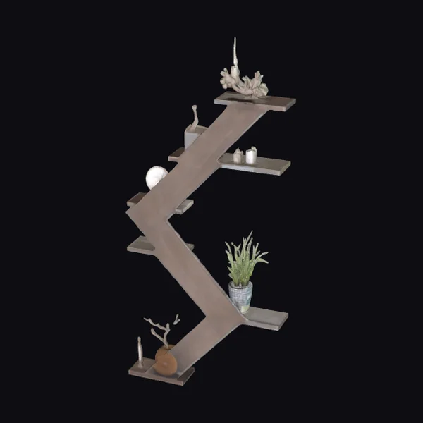 Zigzag Wooden Shelf Unit