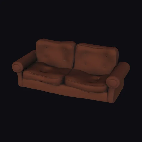 Brown Tufted Loveseat