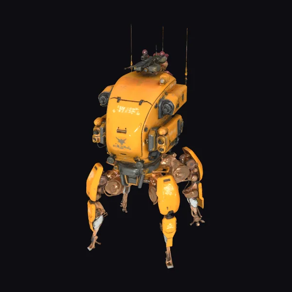 Yellow Mech Sentinel Robot