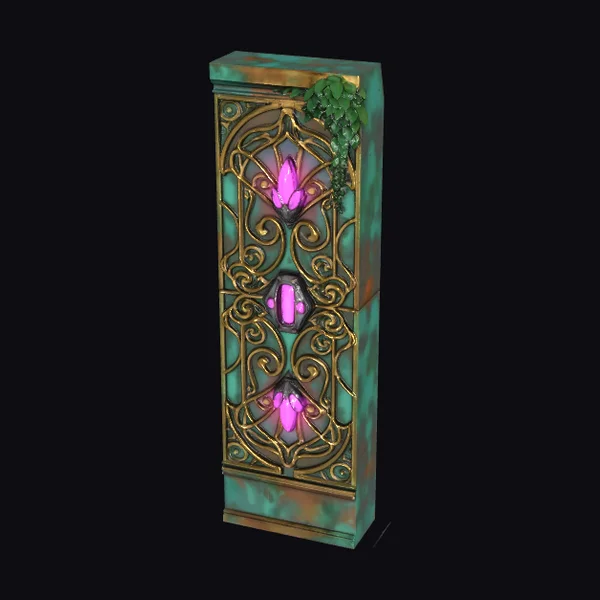 Ornate Green Metal Cabinet