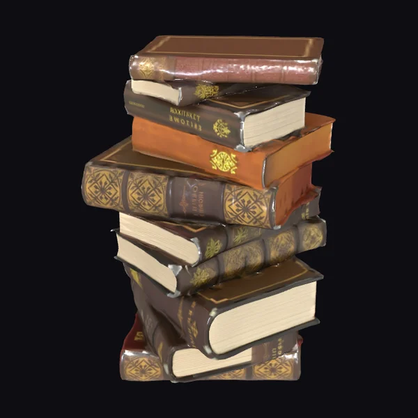 Stack of Old Leather Books