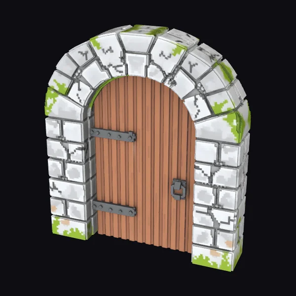 Pixel Art Stone Doorway