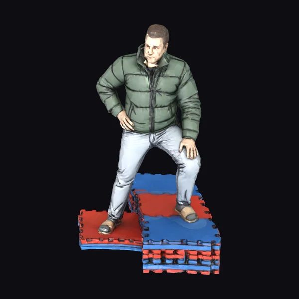 Man on Foam Mats