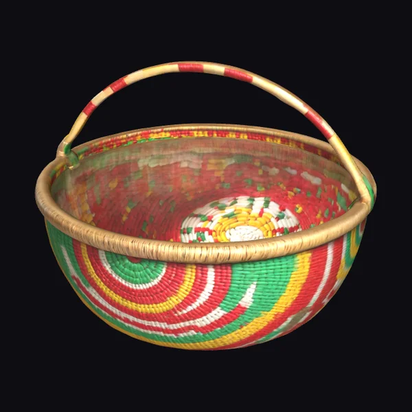Vibrant Woven Round Basket
