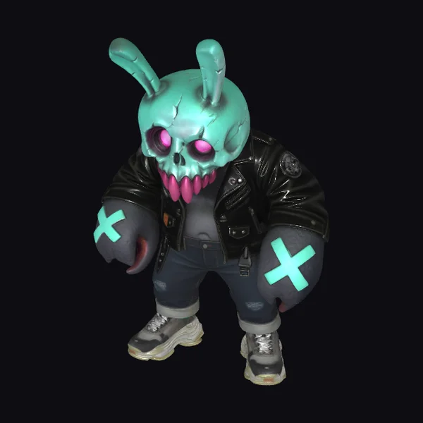 Biker Bunny Skull
