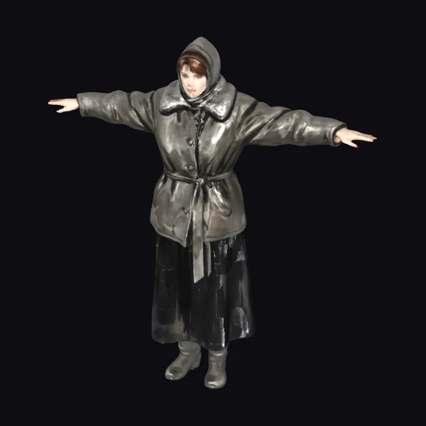 Woman in Fur-Trimmed Coat