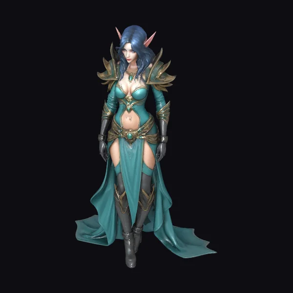 Elven Sorceress in Armor