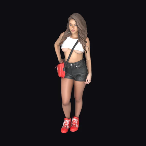 Woman in Red Sneakers