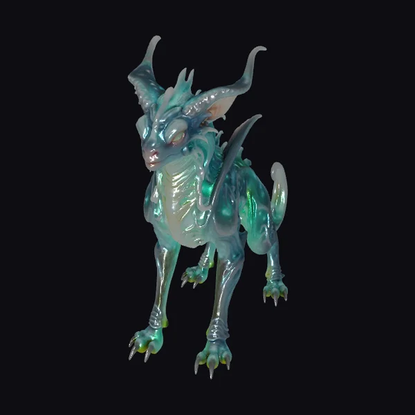 Glowing Blue Dragon Creature