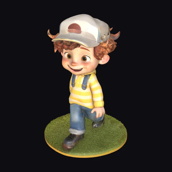 Cute Boy Walking Forward