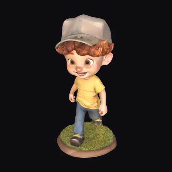 Cute Boy Walking Forward