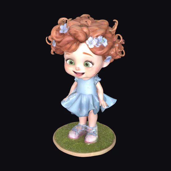 Little Girl with Flowers