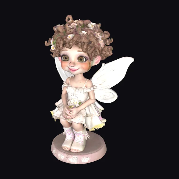 Curly Fairy with Flowers