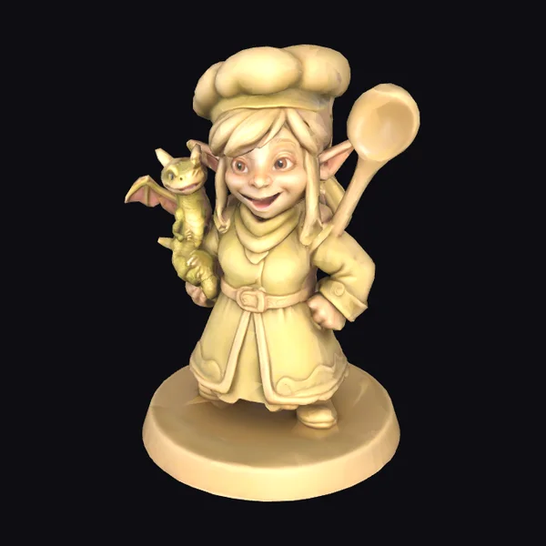 Elf Chef with Dragon