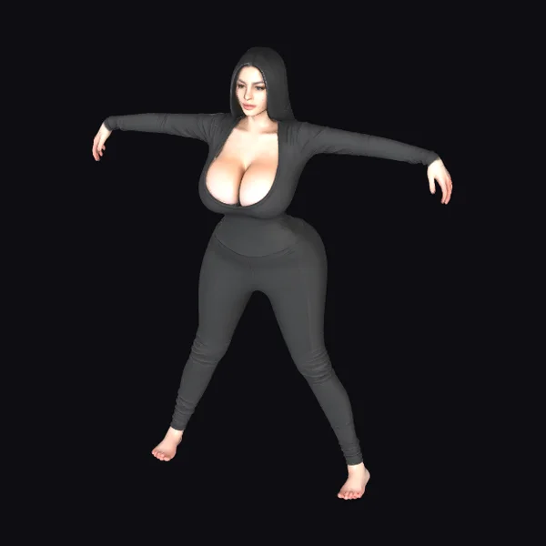 Woman in Black Bodysuit