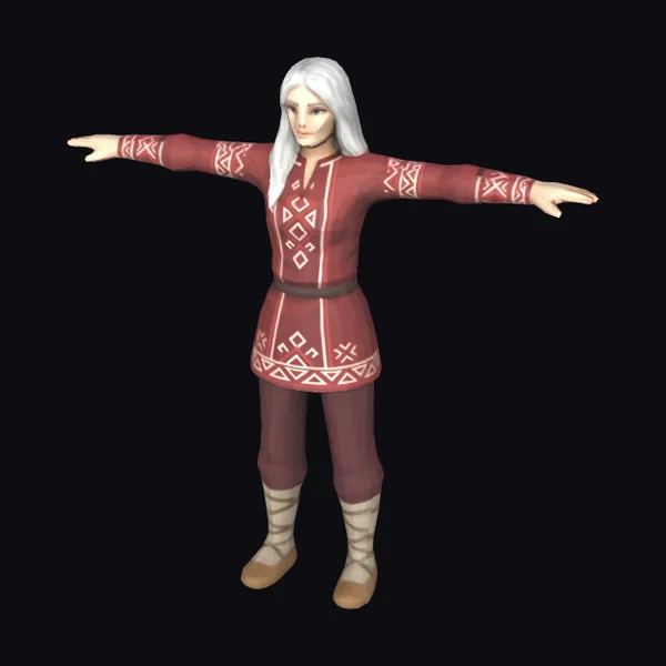 Female Character Low Poly