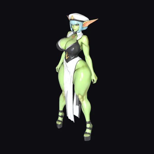 Green Sailor Orc Woman