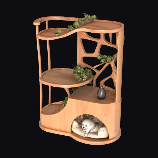 Wooden Cat Tree Tower