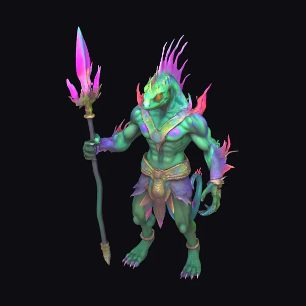 Psychedelic Reptilian Warrior Beast