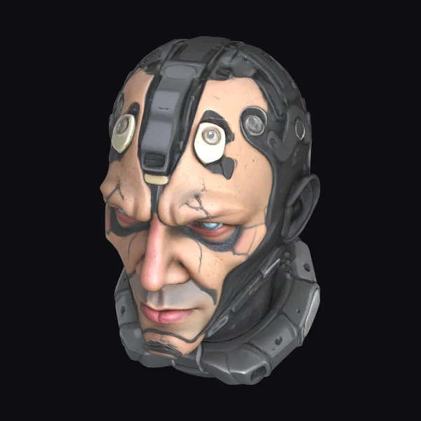 Cyborg Face with Visor