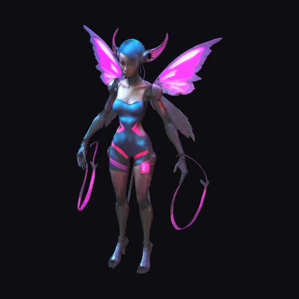 Cyborg Elf with Wings