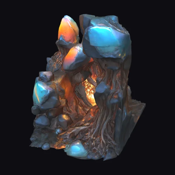 Glowing Opal Rock Formation