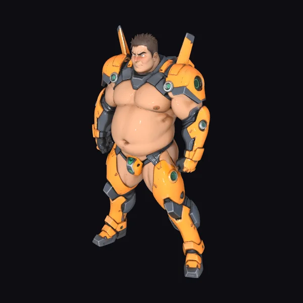 Muscular Man in Armor