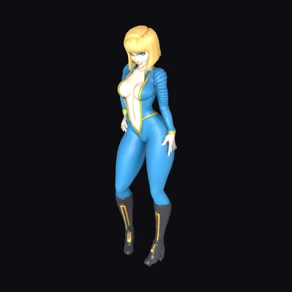 Blonde Female Space Suit