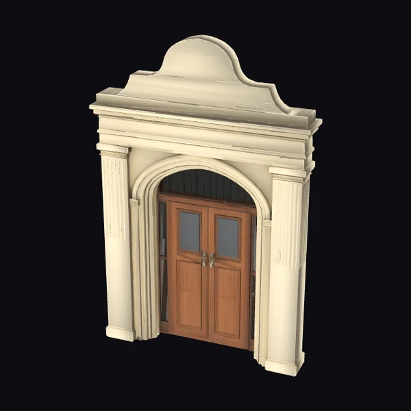 Ornate Archway with Doors