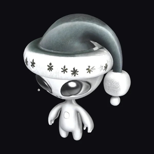 Alien Wearing Santa Hat