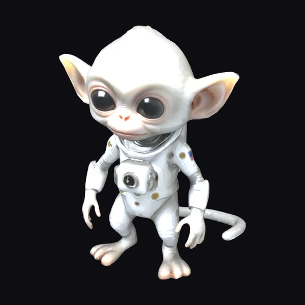 Little White Space Monkey