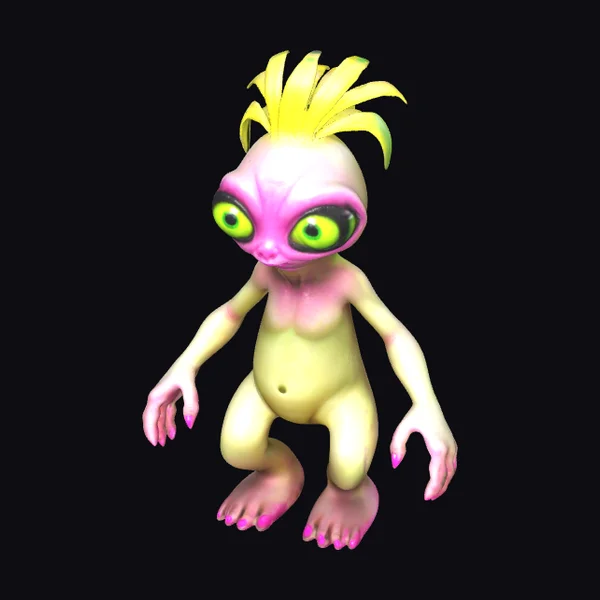 Alien Creature with Mohawk