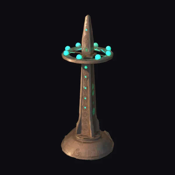 Glowing Alien Communication Tower