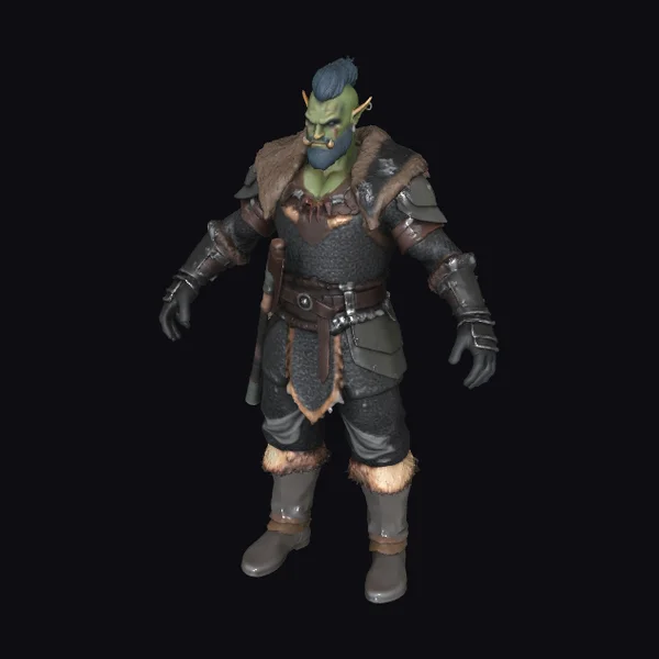 Green Half Orc Warrior