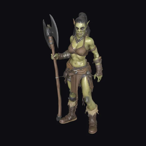 Green Female Orc Warrior