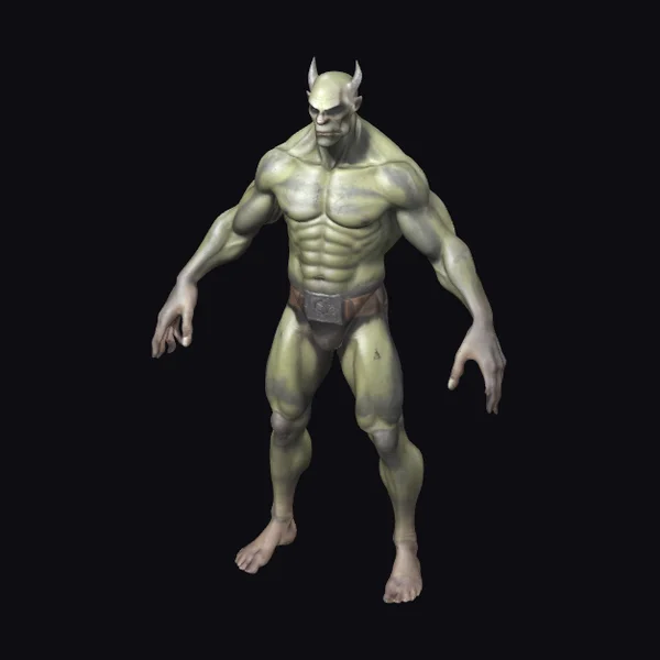 Green Muscular Horned Creature
