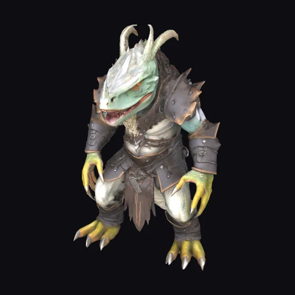 Albino Frilled Lizard Warrior