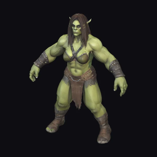 Green Female Orc Warrior