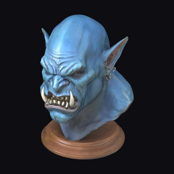 Blue Orc Bust