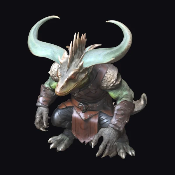 Frilled Dragon Lizard Warrior