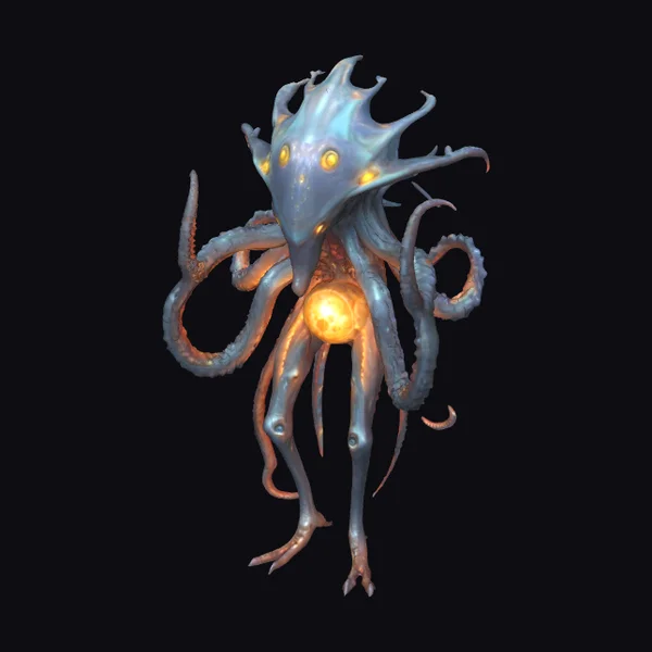Glowing Tentacled Alien Entity