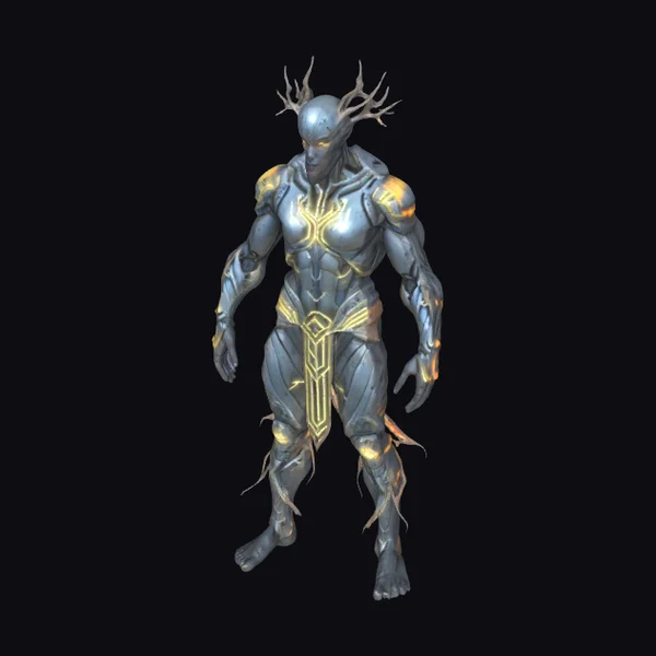 Cyborg Warrior with Roots