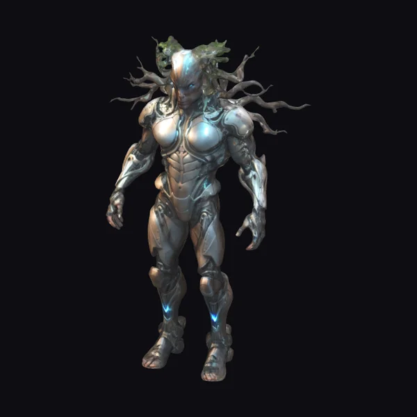 Cyborg Warrior with Roots