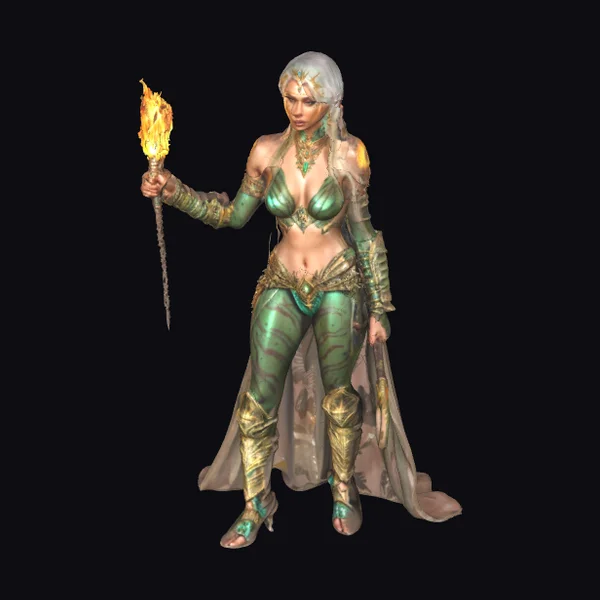 Exotic Female Warrior Figurine