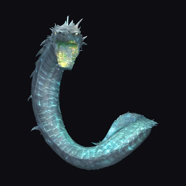 Glowing Serpentine Sea Monster