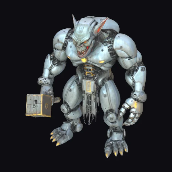 Cyborg Troll with Hammer