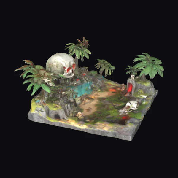 Pirate Treasure Island Scene