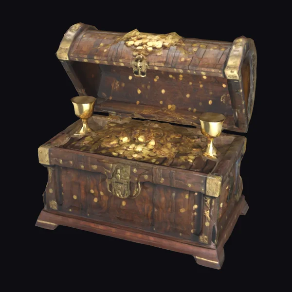 Wooden Pirate Treasure Chest