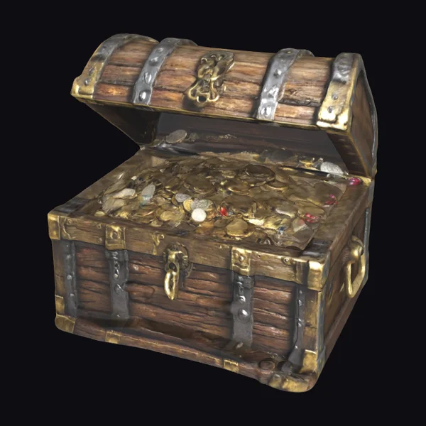 Weathered Pirate Treasure Chest
